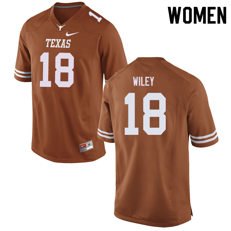 Women #18 Jared Wiley Texas Longhorns College Football Jerseys Sale-Orange